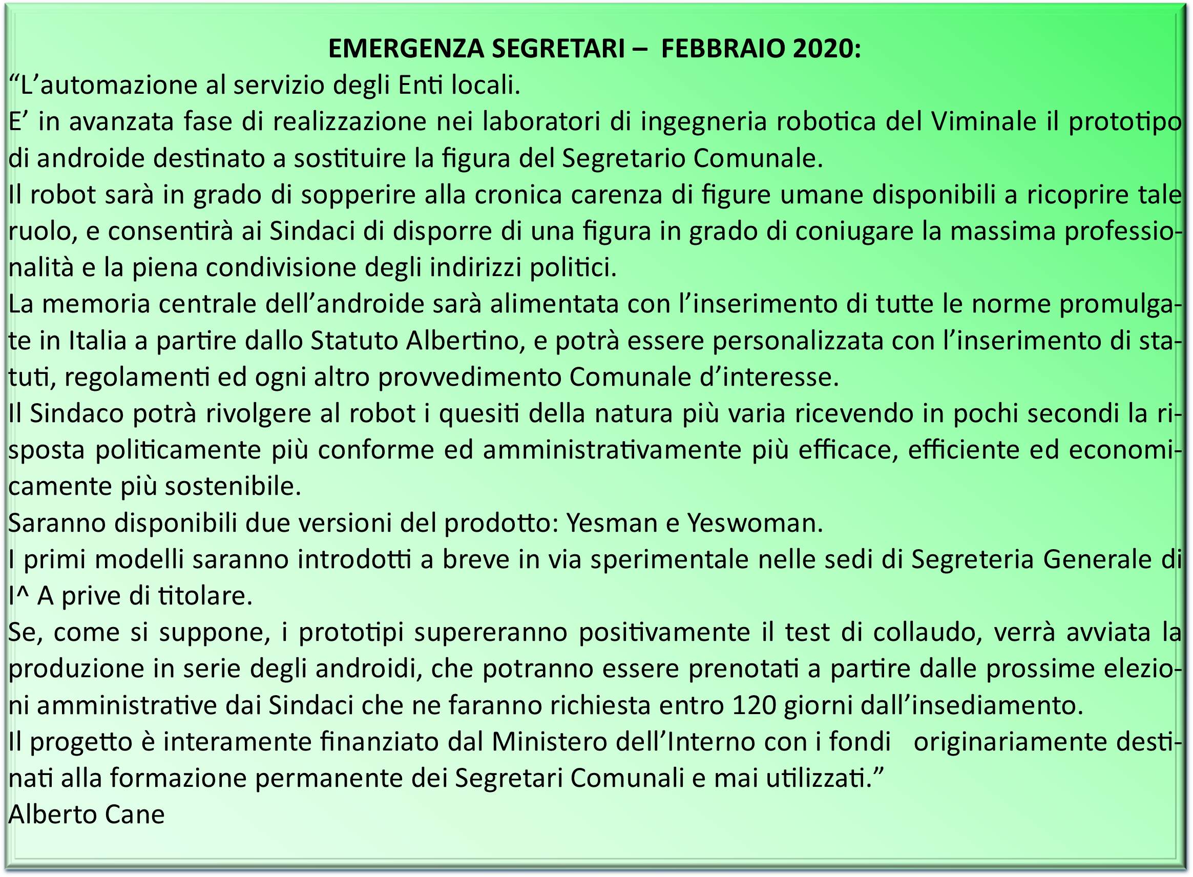 emergenza segretari