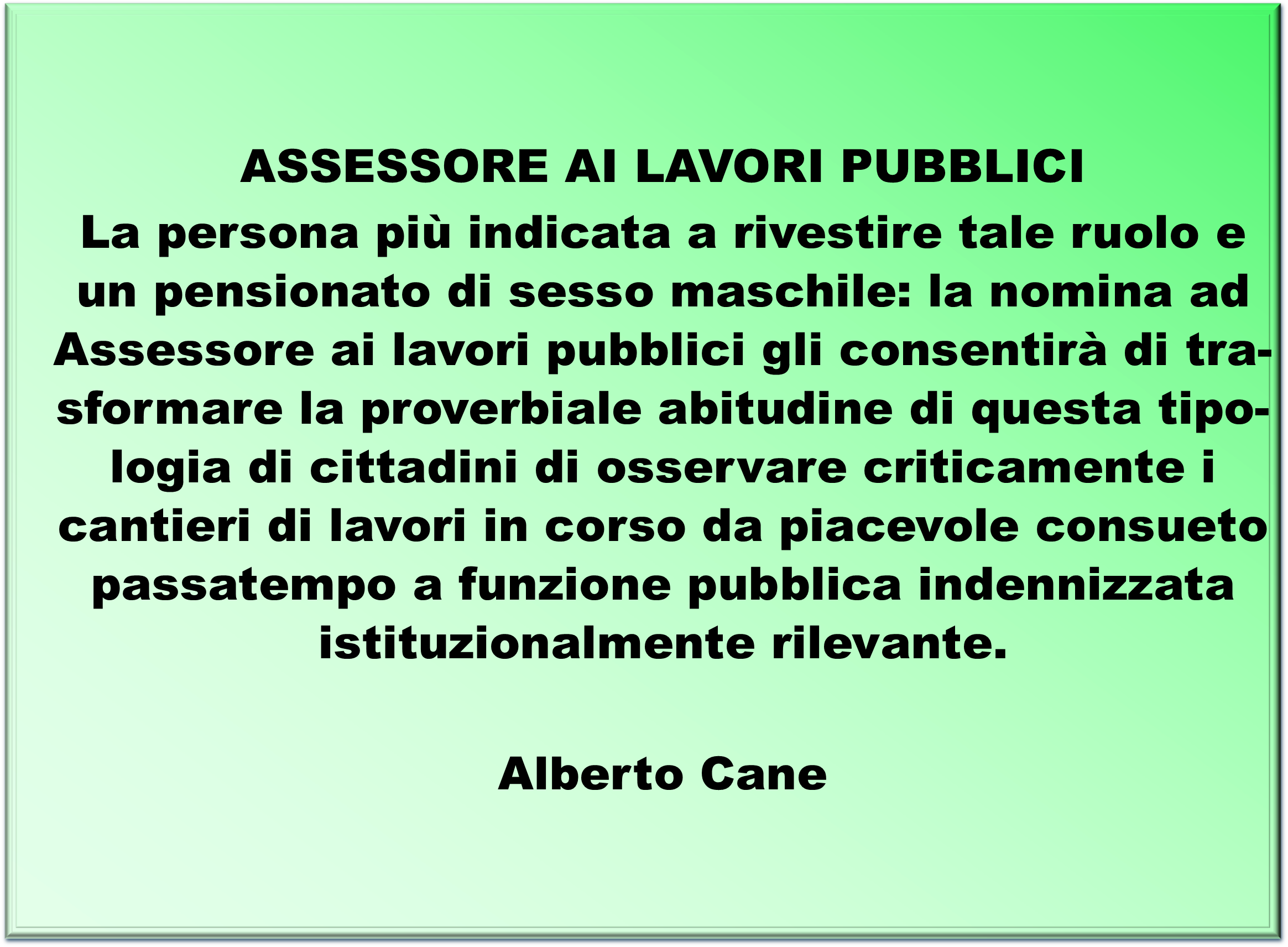 assessore ai lavori pubblici