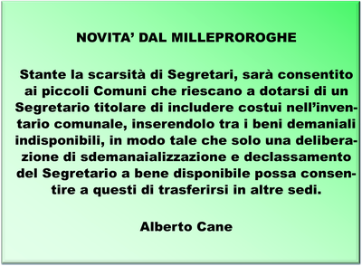 novità dal milleproroghe