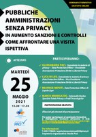 13/05/2021 - Un webinar gratuito sulle Pubbliche amministrazioni senza privacy