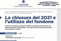 02/11/2021 - Webinar su “ La chiusura del 2021 e l’utilizzo del fondone”