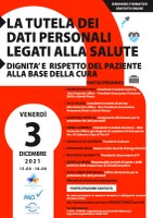 10/11/2021 -Webinar: la tutela dei dati personali legati alla salute dignità e il rispetto del paziente alla base della cura