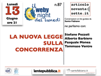 10/06/2022 - Webynight del 13 Giugno: la nuova legge sulla concorrenza