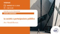 25/11/2022 - Le società a partecipazione pubblica - Corso di Alta Formazione di UPEL Milano