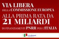 01/03/2022 - PNRR, dalla Commissione europea via libera alla prima rata da 21 miliardi